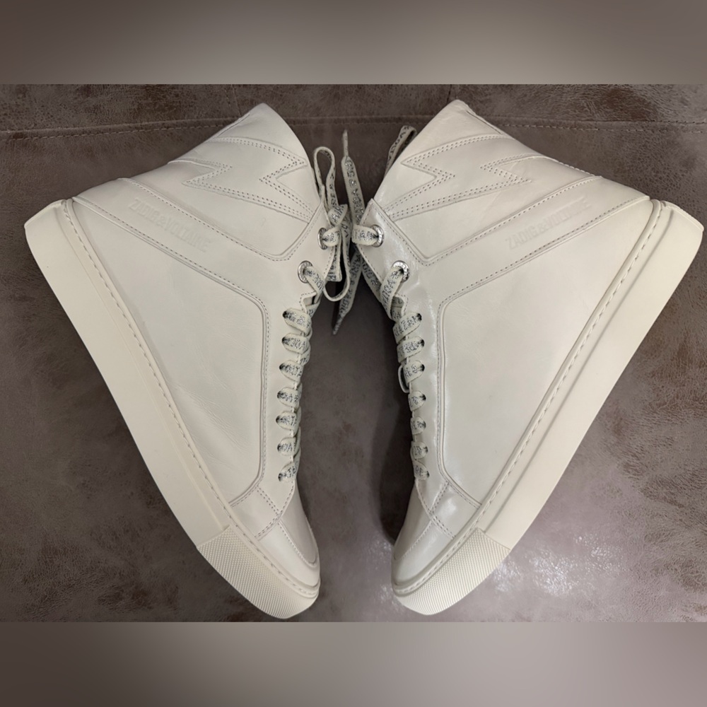 Zadig & Voltaire Cream High-Top Sneakers - Picture 5 of 8